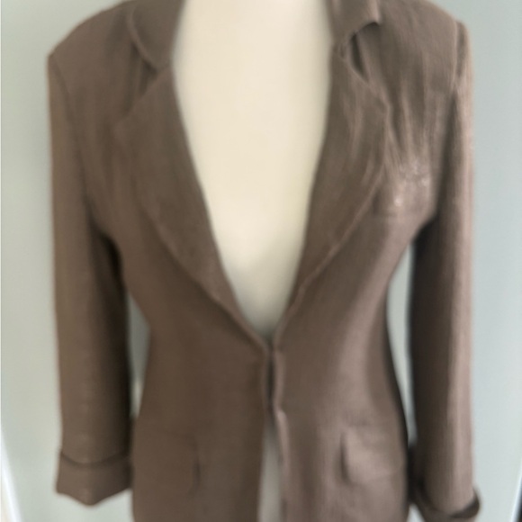 Light brown dull sequin blazer - Picture 1 of 8